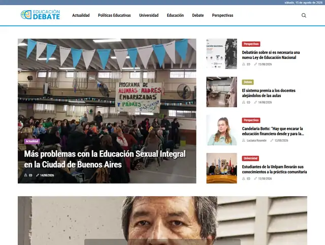 Portada del portal Educación Debate, hecho con DigiPress