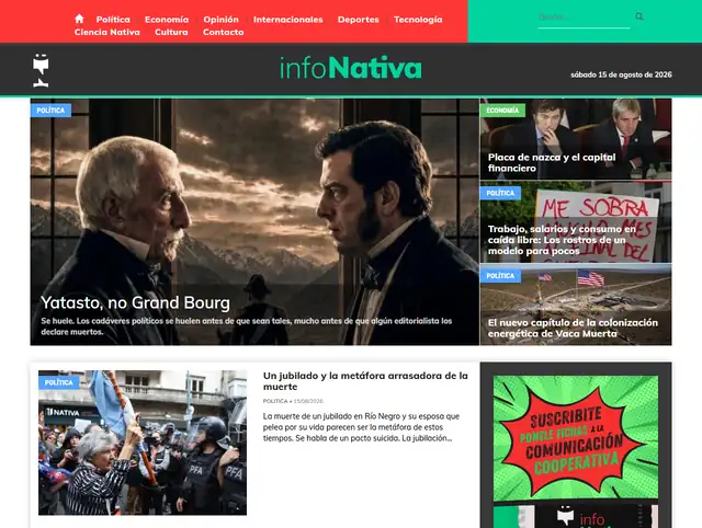 Portada del portal Info Nativa, hecho con DigiPress