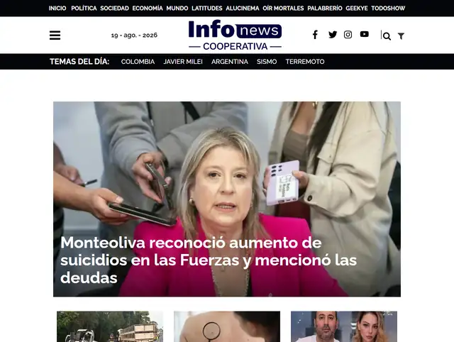 Portada del portal InfoNews, hecho con DigiPress